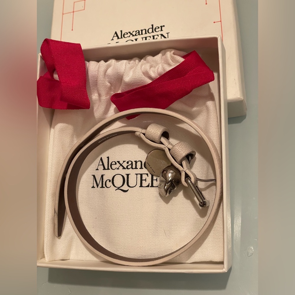 Alexander McQueen Ivory Leather Strap